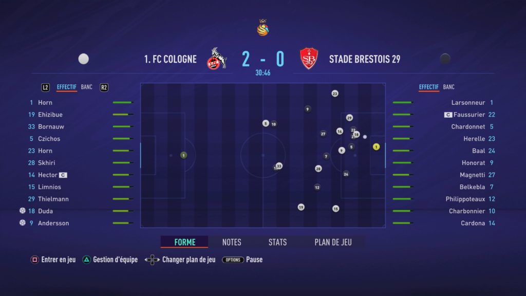 FIFA 21 Match Carrière 2-0 COL - SB, 1re période